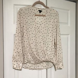 Ann Taylor Cream Wrap Blouse Great Condition!